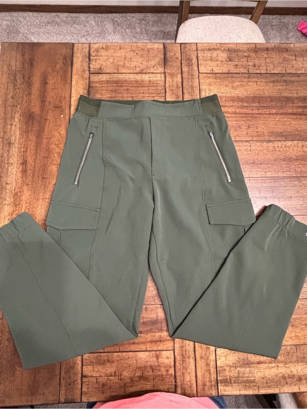 Athleta Dark Green Cargo Performance Pants - Picture 2 of 7